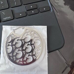 1x Silver stainless steel  Hoop Earring